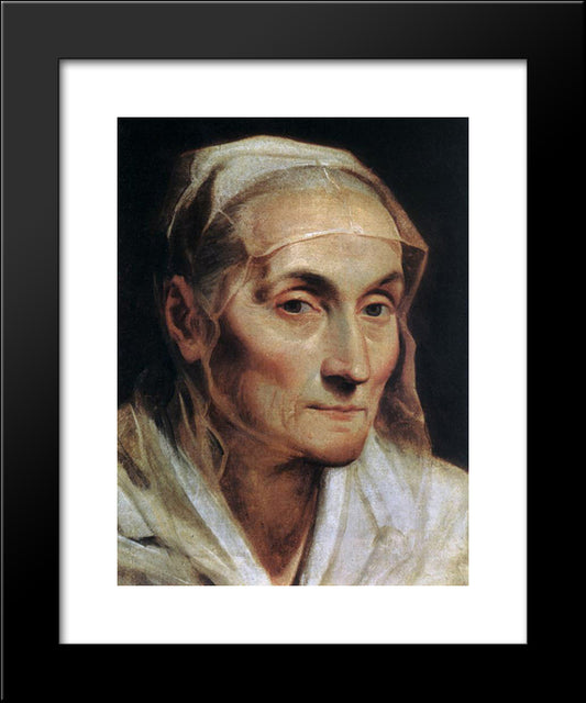 Portrait Of A Old Woman 20x24 Black Modern Wood Framed Art Print Poster by Reni, Guido