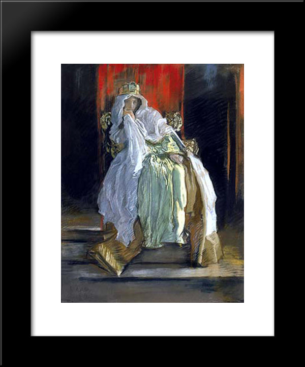 The Queen In Hamlet 20x24 Black Modern Wood Framed Art Print Poster by Abbey, Edwin Austin