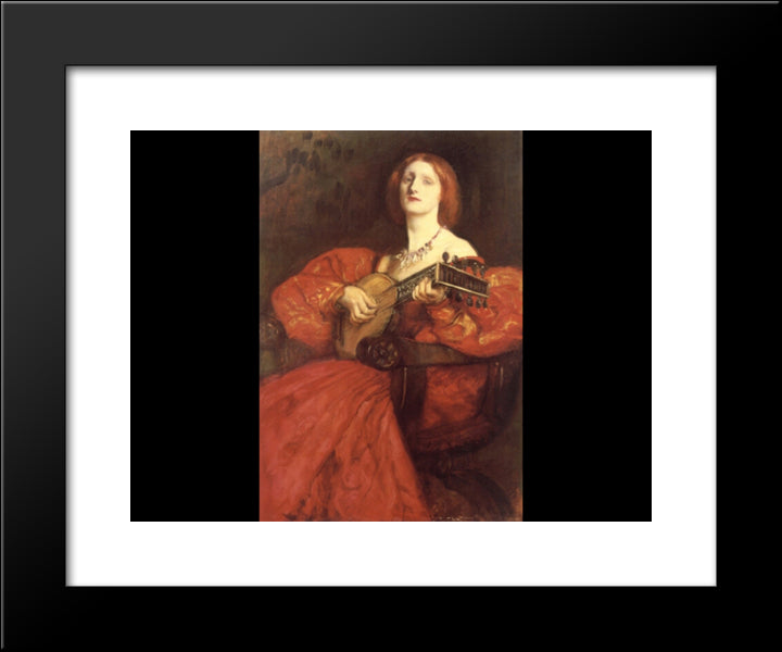 A Lute Player 20x24 Black Modern Wood Framed Art Print Poster by Abbey, Edwin Austin