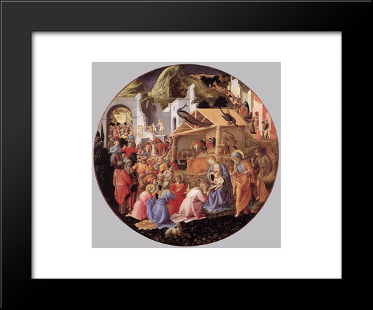 The Adoration Of The Magi 20x24 Black Modern Wood Framed Art Print Poster by Angelico, Fra