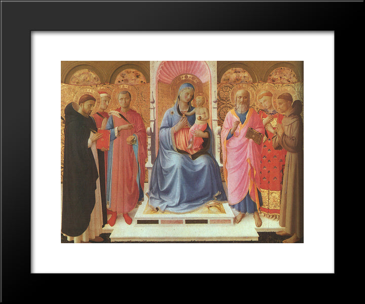 Annalena Altarpiece 20x24 Black Modern Wood Framed Art Print Poster by Angelico, Fra