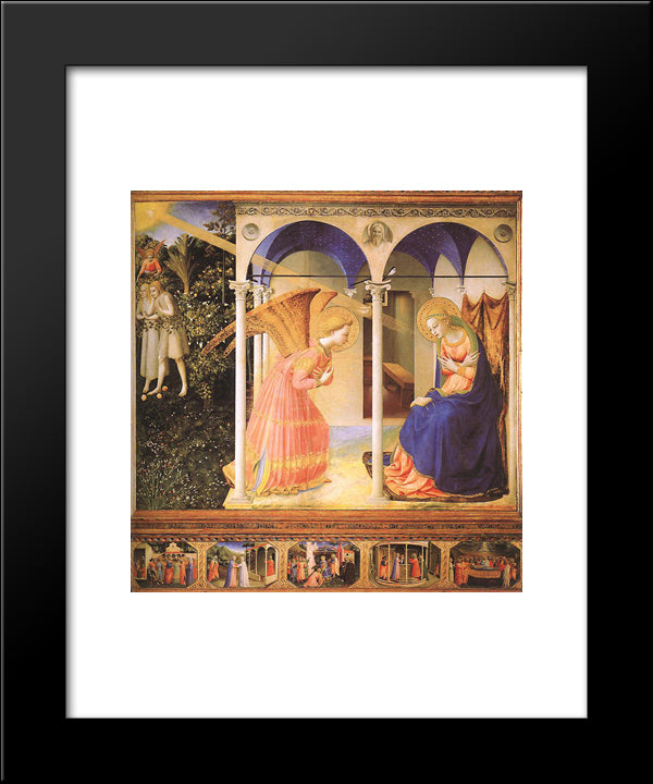 The Annunciation 20x24 Black Modern Wood Framed Art Print Poster by Angelico, Fra