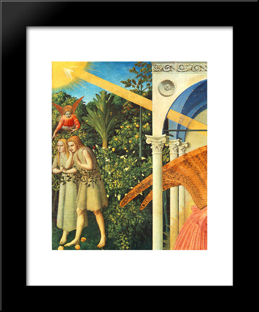 The Annunciation (Detail) 20x24 Black Modern Wood Framed Art Print Poster by Angelico, Fra