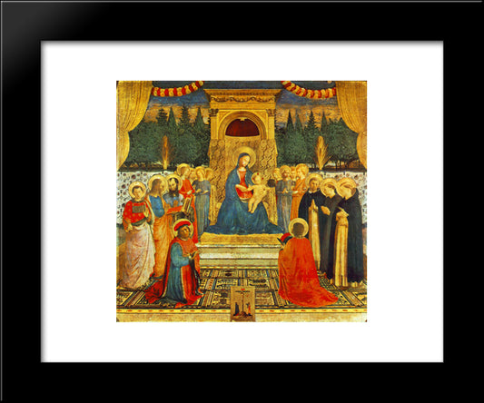 Madonna With The Child, Saints And Crucifixion 20x24 Black Modern Wood Framed Art Print Poster by Angelico, Fra