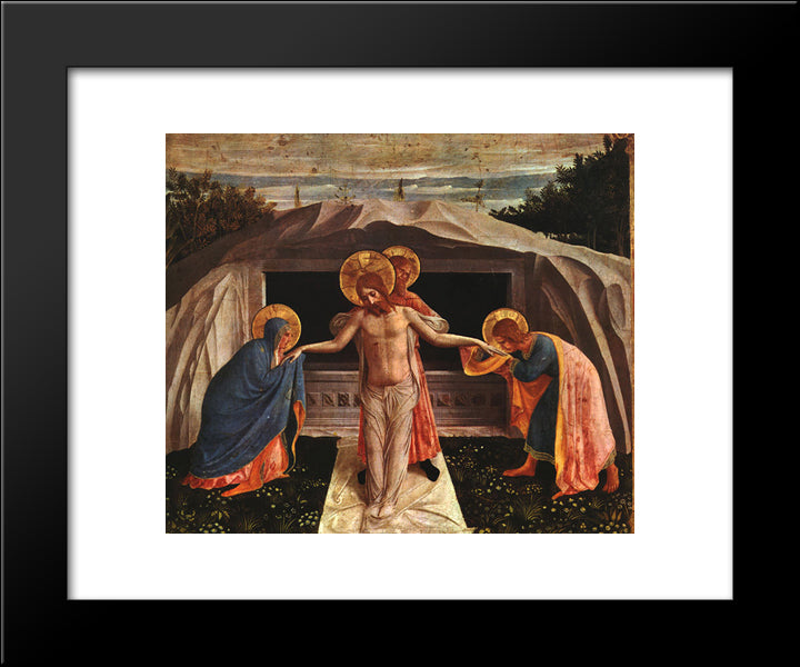 Entombment (Pieta) 20x24 Black Modern Wood Framed Art Print Poster by Angelico, Fra