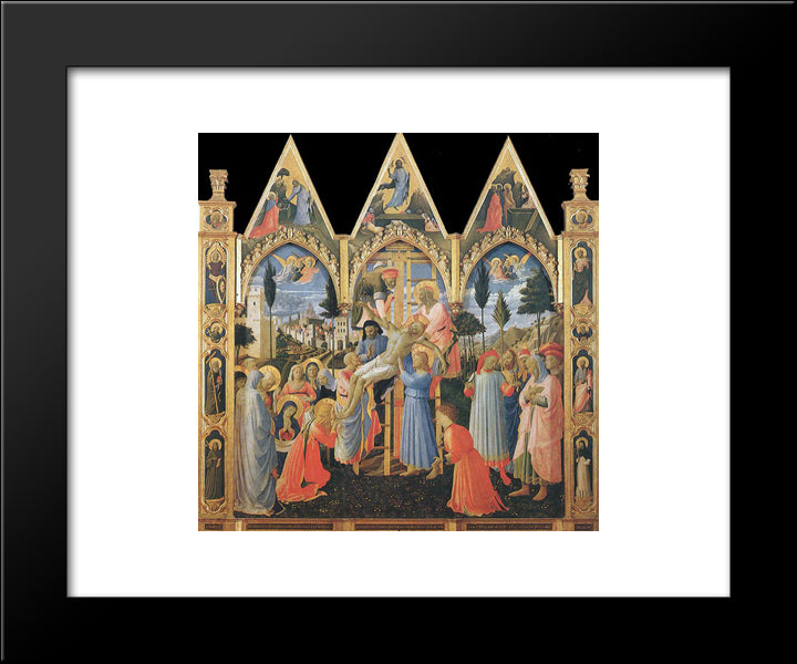 Deposition (Pala Di Santa Trinita) 20x24 Black Modern Wood Framed Art Print Poster by Angelico, Fra