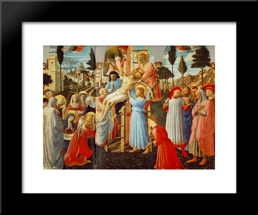 Deposition (Pala Di Santa Trinita, Detail) 20x24 Black Modern Wood Framed Art Print Poster by Angelico, Fra