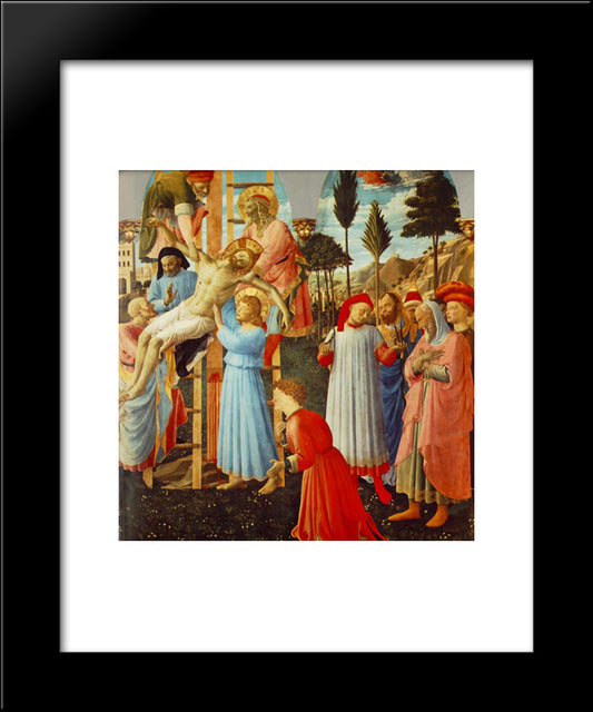 Deposition (Pala Di Santa Trinita, Detail) 20x24 Black Modern Wood Framed Art Print Poster by Angelico, Fra