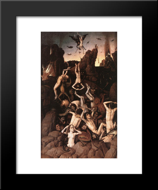 Hell 20x24 Black Modern Wood Framed Art Print Poster by Bouts, Dirck