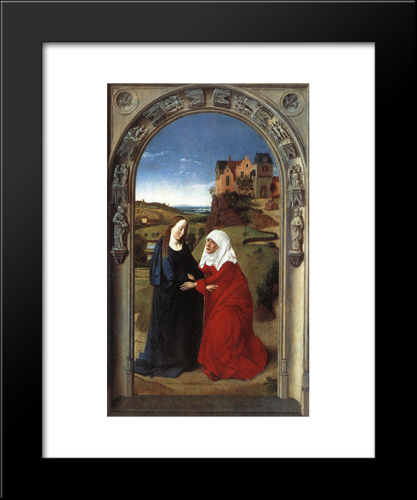 The Visitation 20x24 Black Modern Wood Framed Art Print Poster by Bouts, Dirck