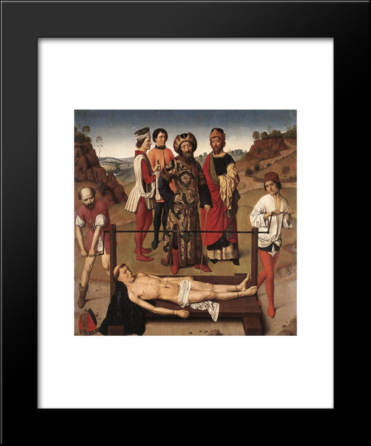 Martyrdom Of St Erasmus (Central Panel) 20x24 Black Modern Wood Framed Art Print Poster by Bouts, Dirck