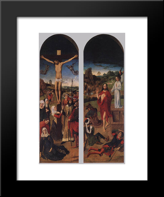 Passion Altarpiece (Side Wings) 20x24 Black Modern Wood Framed Art Print Poster by Bouts, Dirck