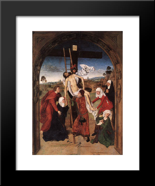 Passion Altarpiece (Central) 20x24 Black Modern Wood Framed Art Print Poster by Bouts, Dirck