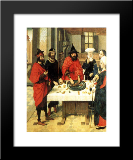 The Feast Of The Passover 20x24 Black Modern Wood Framed Art Print Poster by Bouts, Dirck