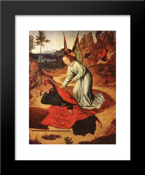 Prophet Elijah In The Desert 20x24 Black Modern Wood Framed Art Print Poster by Bouts, Dirck