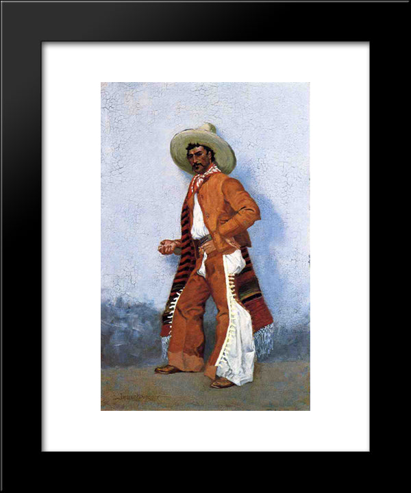 A Vaquero 20x24 Black Modern Wood Framed Art Print Poster by Remington, Frederic