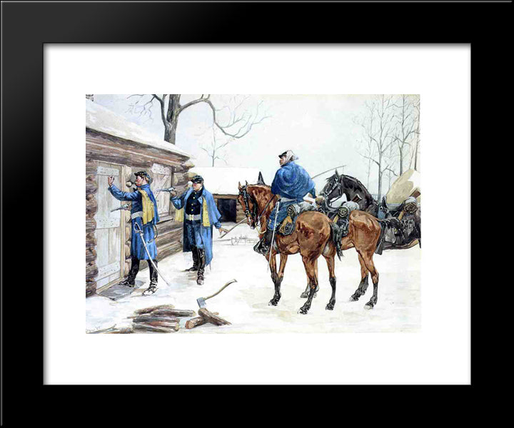 Arresting The Deserter 20x24 Black Modern Wood Framed Art Print Poster by Remington, Frederic