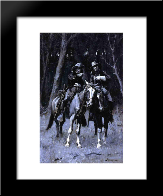 Cheyenne Scouts Patrolling The Big Timber Of The North Canadian, Oklahoma 20x24 Black Modern Wood Framed Art Print Poster by Remington, Frederic