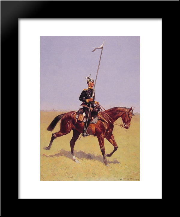 Uhlan (Lancer) 20x24 Black Modern Wood Framed Art Print Poster by Remington, Frederic