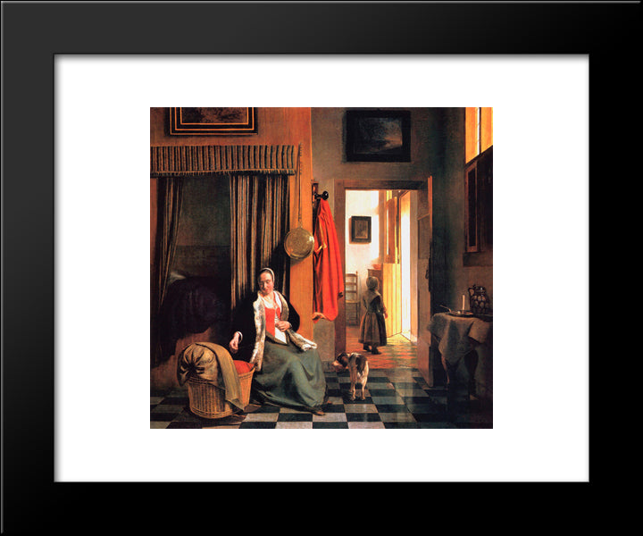 The Mother 20x24 Black Modern Wood Framed Art Print Poster by Hooch, Pieter de