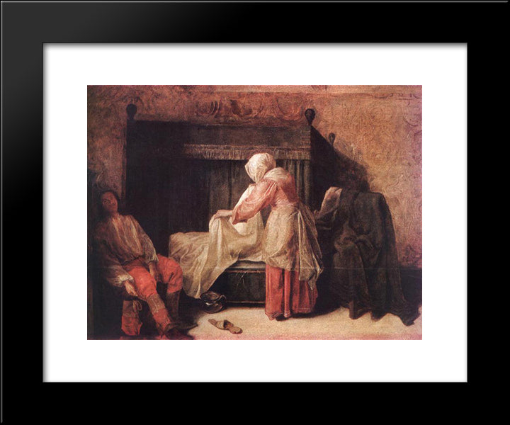 The Morning Of A Young Man 20x24 Black Modern Wood Framed Art Print Poster by Hooch, Pieter de