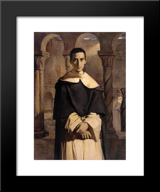 Portrait Of The Reverend Father Dominique Lacordaire, Of The Order Of The Predicant Friars 20x24 Black Modern Wood Framed Art Print Poster by Chasseriau, Theodore