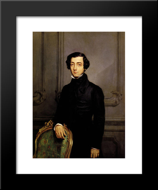 Portrait Of Alexis De Toqueville 20x24 Black Modern Wood Framed Art Print Poster by Chasseriau, Theodore
