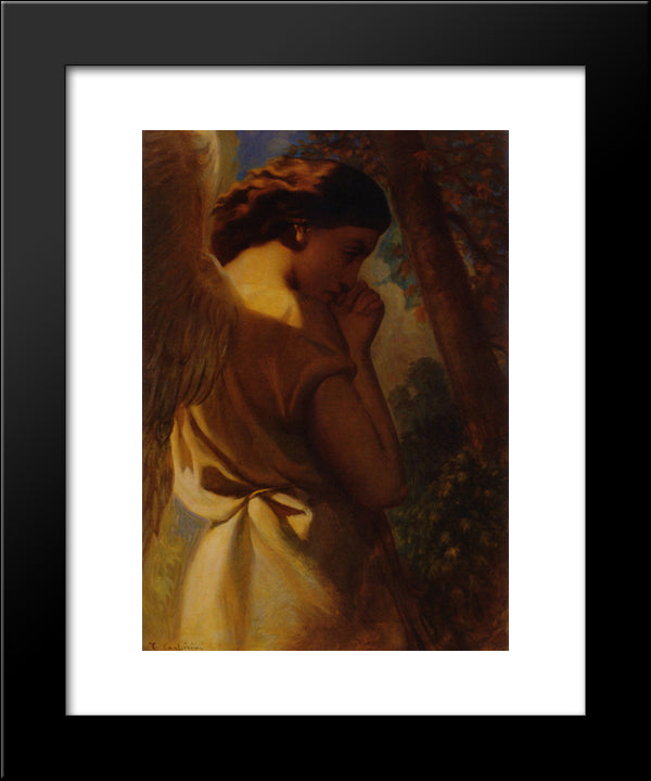 The Angel 20x24 Black Modern Wood Framed Art Print Poster by Chasseriau, Theodore