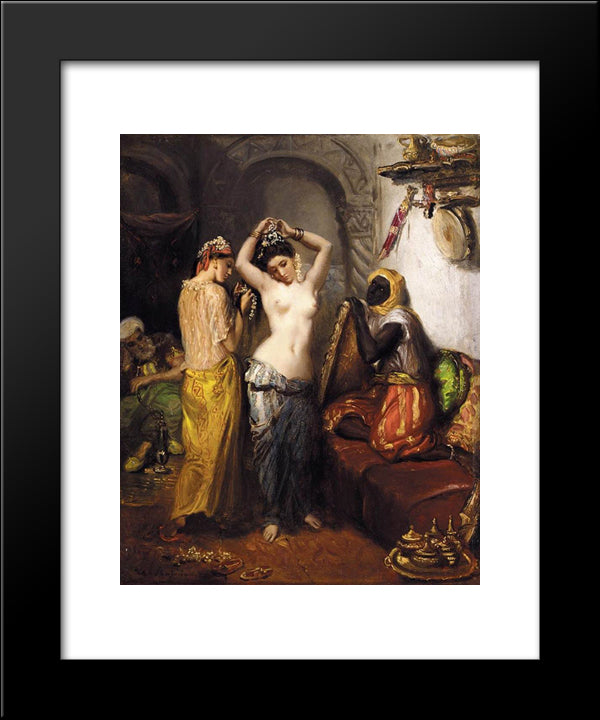Orientalist Interior 20x24 Black Modern Wood Framed Art Print Poster by Chasseriau, Theodore