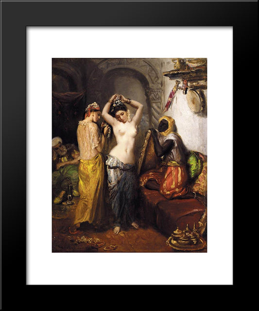 Orientalist Interior 20x24 Black Modern Wood Framed Art Print Poster by Chasseriau, Theodore