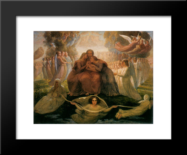 Le Poeme De L'Ame ' Generation Divine 20x24 Black Modern Wood Framed Art Print Poster by Janmot, Anne Francois Louis