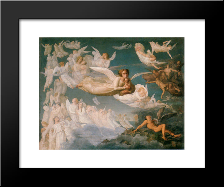 Le Poeme De L'Ame ' Le Passage Des Ames 20x24 Black Modern Wood Framed Art Print Poster by Janmot, Anne Francois Louis