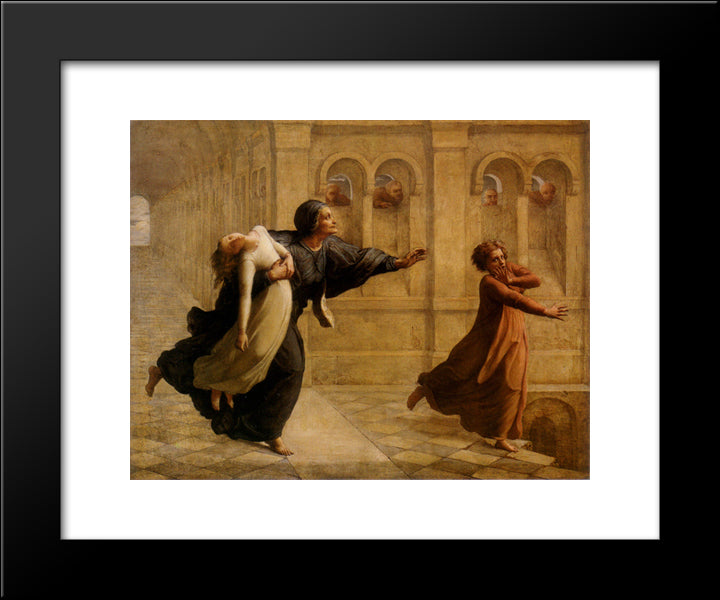 Le Poeme De L'Ame ' Cauchemar 20x24 Black Modern Wood Framed Art Print Poster by Janmot, Anne Francois Louis