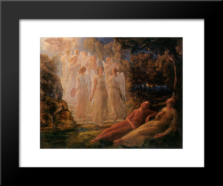 Le Poeme De L'Ame ' L'Echelle D'Or 20x24 Black Modern Wood Framed Art Print Poster by Janmot, Anne Francois Louis
