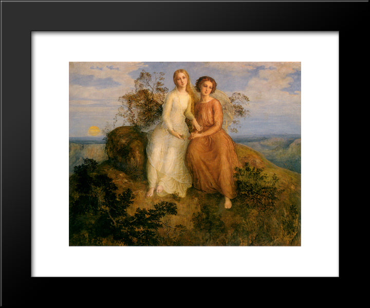 Le Poeme De L'Ame ' Un Soir 20x24 Black Modern Wood Framed Art Print Poster by Janmot, Anne Francois Louis
