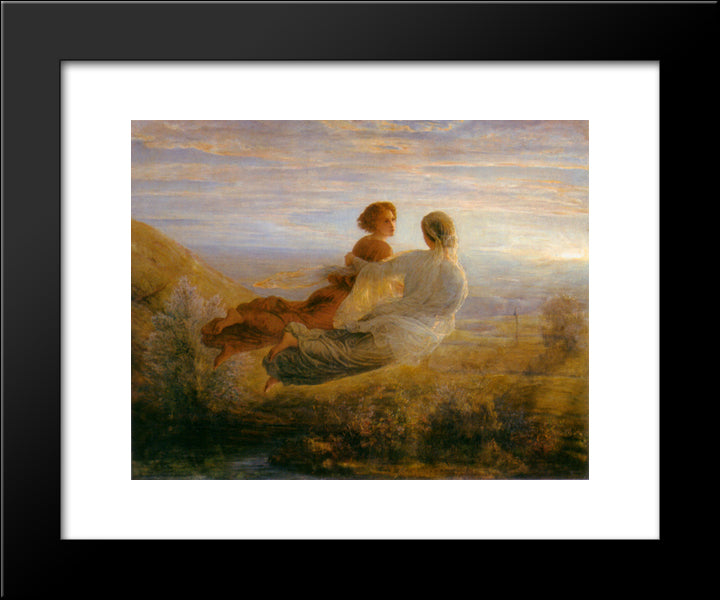 Le Poeme De L'Ame ' Le Vol De L'Ame 20x24 Black Modern Wood Framed Art Print Poster by Janmot, Anne Francois Louis