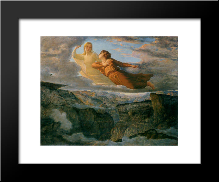 Le Poeme De L'Ame ' L'Ideal 20x24 Black Modern Wood Framed Art Print Poster by Janmot, Anne Francois Louis