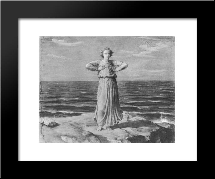 Le Poeme De L'Ame ' L'Infini 20x24 Black Modern Wood Framed Art Print Poster by Janmot, Anne Francois Louis