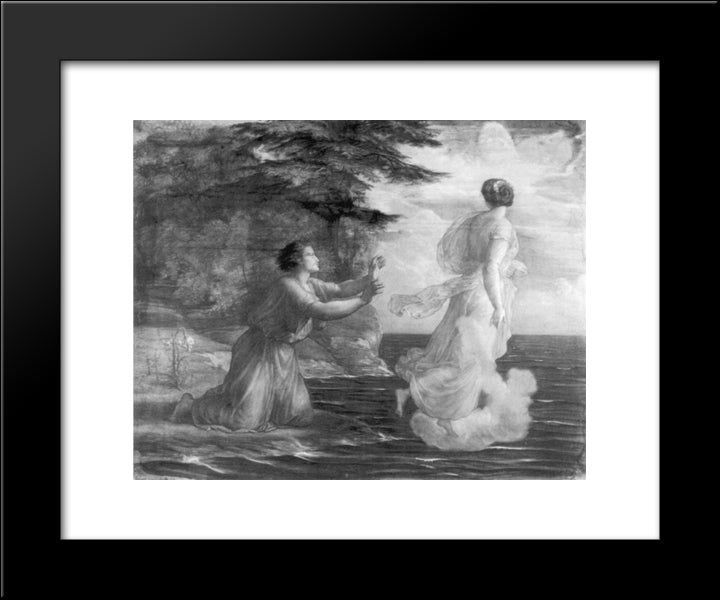 Le Poeme De L'Ame ' Adieu 20x24 Black Modern Wood Framed Art Print Poster by Janmot, Anne Francois Louis