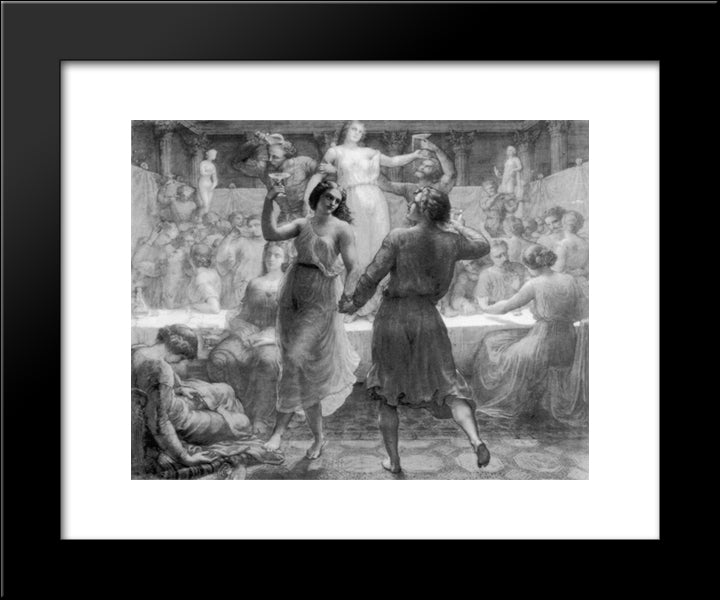 Le Poeme De L'Ame ' L'Orgie 20x24 Black Modern Wood Framed Art Print Poster by Janmot, Anne Francois Louis