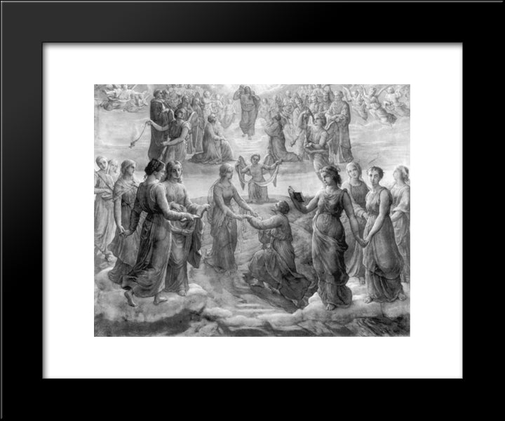 Le Poeme De L'Ame ' Sursum Corda 20x24 Black Modern Wood Framed Art Print Poster by Janmot, Anne Francois Louis
