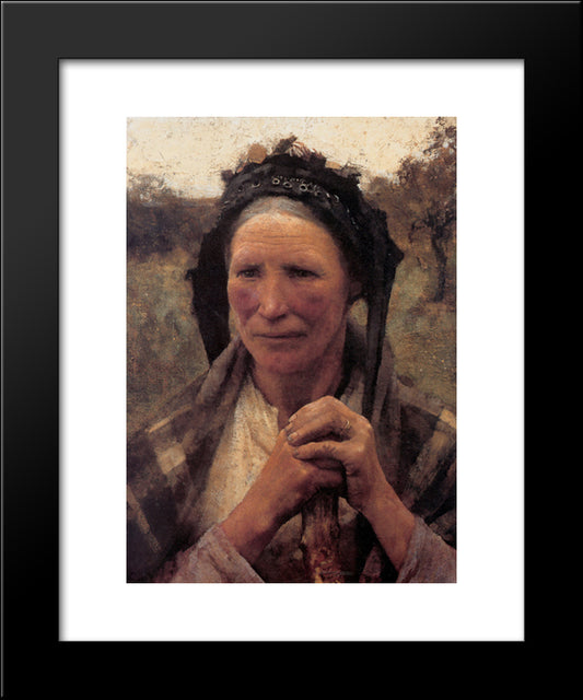 Head Of A Peasant Woman 20x24 Black Modern Wood Framed Art Print Poster by Clausen, Sir George