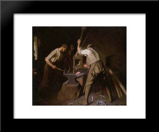Our Blacksmith 20x24 Black Modern Wood Framed Art Print Poster by Clausen, Sir George