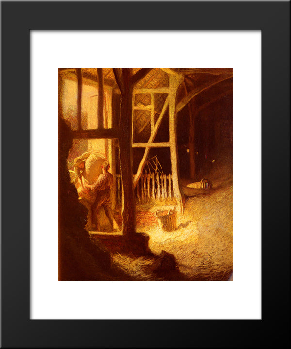 The Barn Door 20x24 Black Modern Wood Framed Art Print Poster by Clausen, Sir George