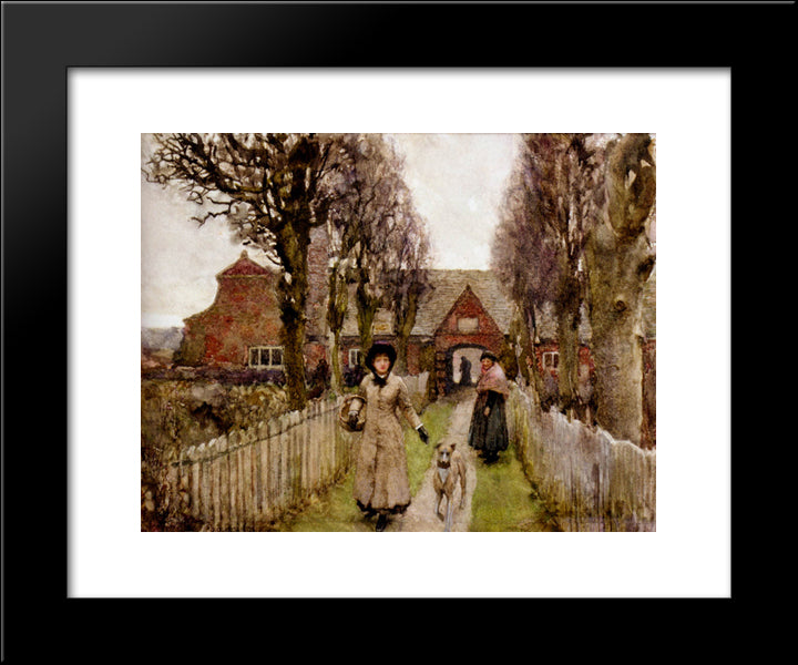 Gaywood Almshouses, Kings'Lynn, 1881 20x24 Black Modern Wood Framed Art Print Poster by Clausen, Sir George