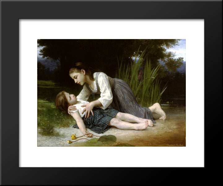 L'Imprudente 20x24 Black Modern Wood Framed Art Print Poster by Bouguereau, Elizabeth Jane Gardner