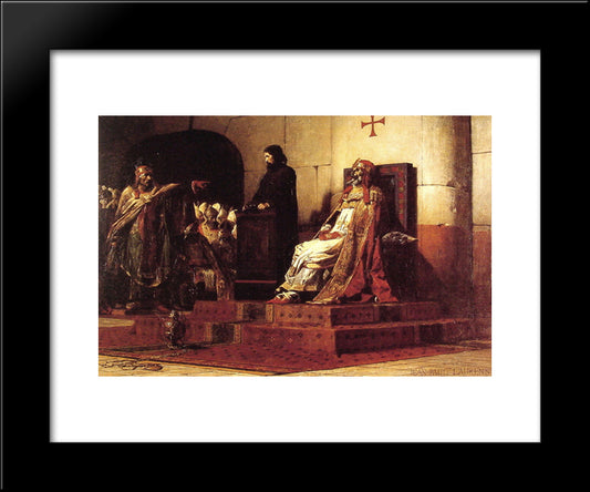 Le Pape Formose Et Etienne Vii 20x24 Black Modern Wood Framed Art Print Poster by Laurens, Jean Paul