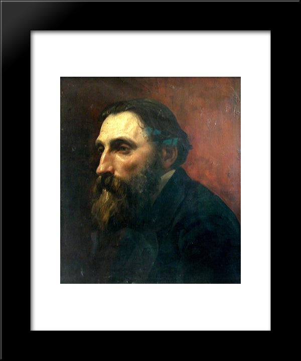 Portrait De Rodin 20x24 Black Modern Wood Framed Art Print Poster by Laurens, Jean Paul