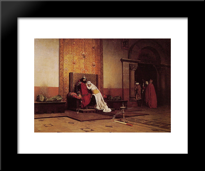 L'Excommunication De Robert Le Pieux 20x24 Black Modern Wood Framed Art Print Poster by Laurens, Jean Paul