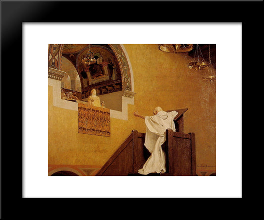 Saint Jean Chrysostome Et L'Imperatrice Eudoxie 20x24 Black Modern Wood Framed Art Print Poster by Laurens, Jean Paul